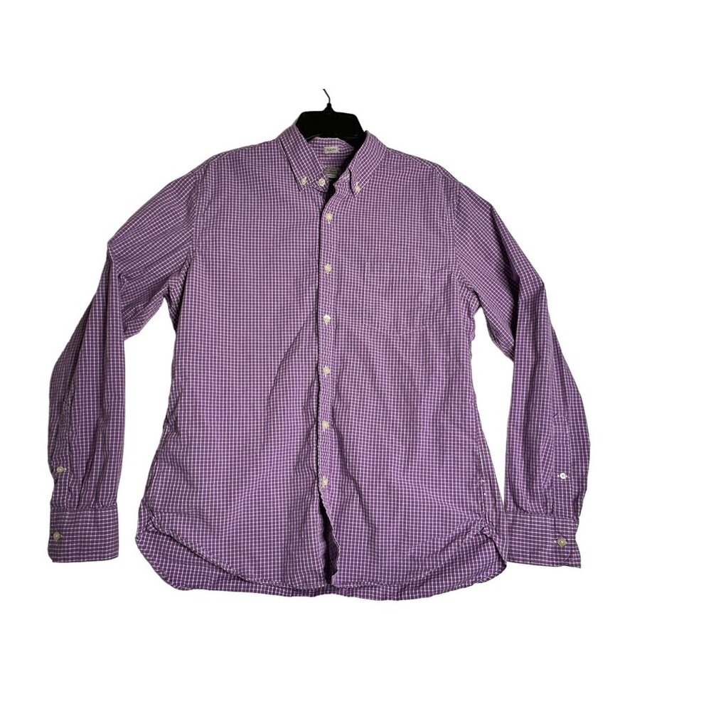 J.Crew Purple Plaid L/S Button Down Slim Fit Shirt Mens Large